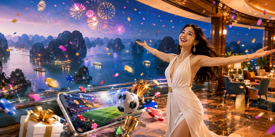 Khung cảnh Hạ Long minh họa truy cập tài khoản thể thao trên mobile