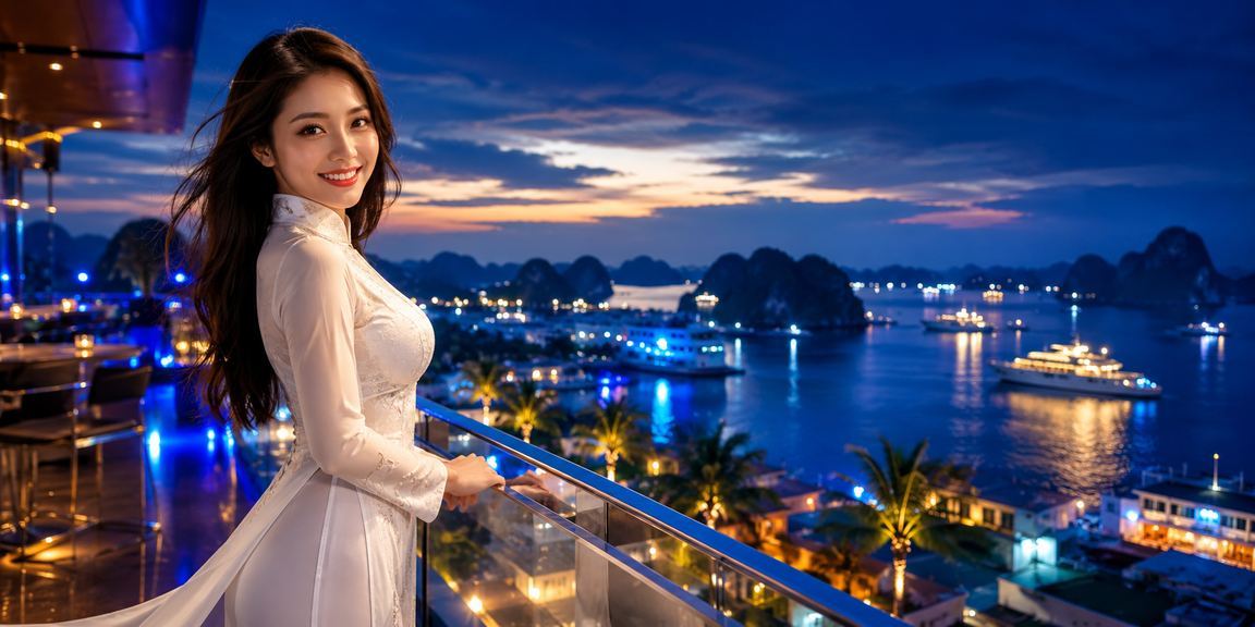 Cảnh Ninh Bình với áo dài minh họa trải nghiệm casino và jackpot