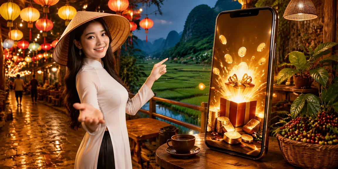 Cảnh Ninh Bình với cà phê Việt minh họa kiểm tra nạp rút nội địa